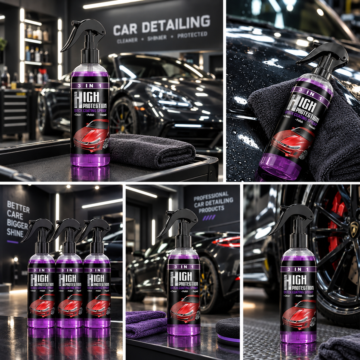 3 in 1 High Protection Quick Car Ceramic Coating Spray